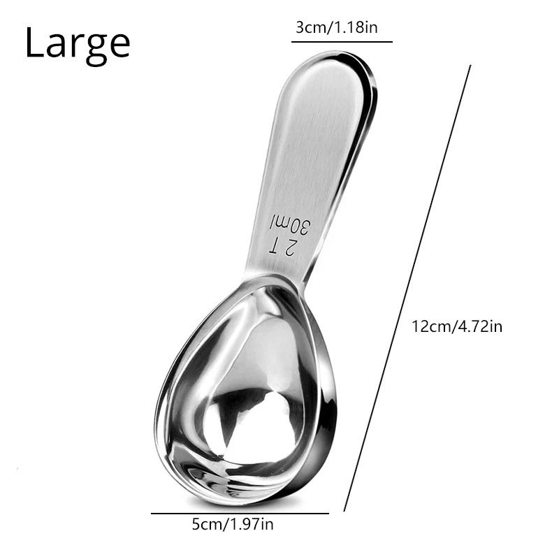 Нержавеющая сталь 304 с градуированной мерной ложкой для сухого молока, приправ, выпечки, мерной ложкой, кофейной ложкой 15 мл и 30 мл 15ml